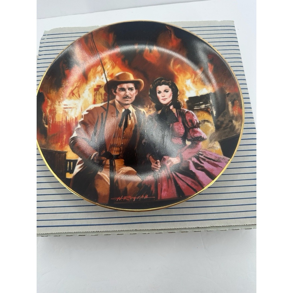 Gone With the Wind the Burning of Atlanta Collectors Plate 1988 bradford exchang